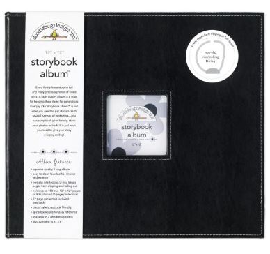 אלבום 12&quot; שחור - Doodlebug Storybook D-Ring Album &quot;12