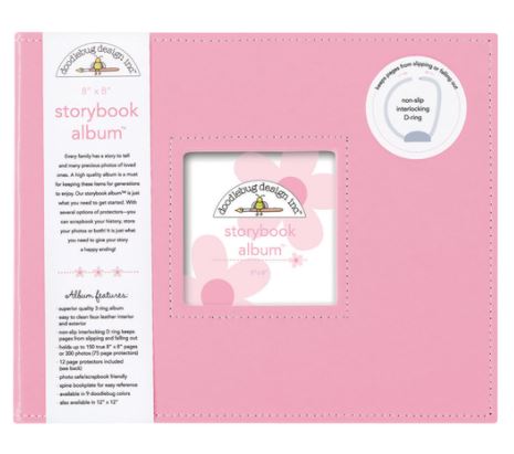 אלבום 8&quot; ורוד - Doodlebug Storybook D-Ring Album - Cupcake