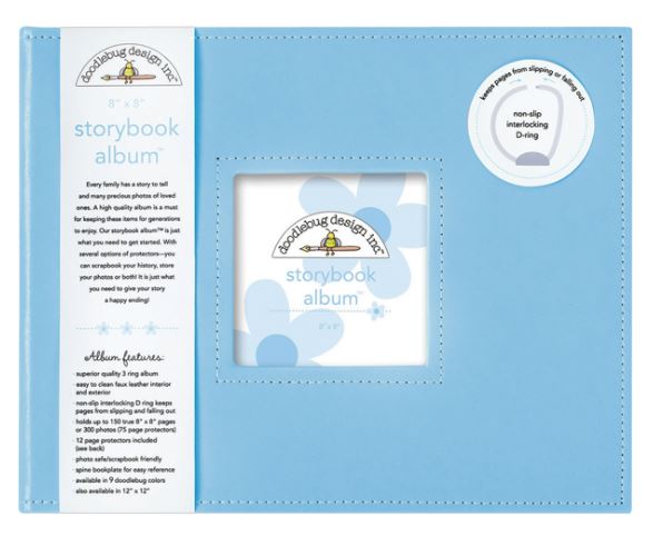 אלבום 8&quot; תכלת - Doodlebug Storybook D-Ring Album