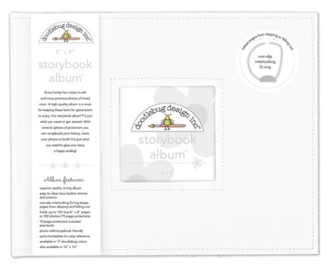 אלבום 8" לבן - Doodlebug Storybook D-Ring Album