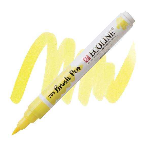 טוש - Ecoline Brushpen 205 lemon yellow