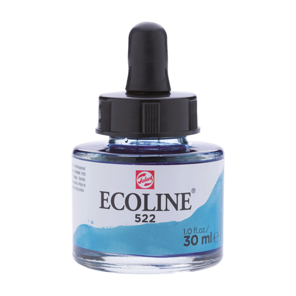 דיו נוזלי - Ecoline Ink 522 Turquoise Blue