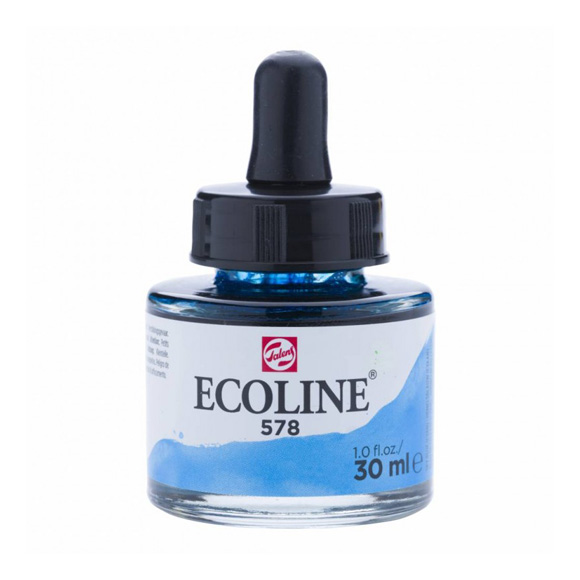 דיו נוזלי - Ecoline Ink 578 Sky Blue Cyan