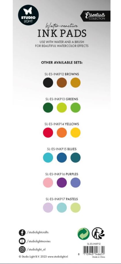 סט דיו - Studio Light Water-Reactive Ink Pads - Browns