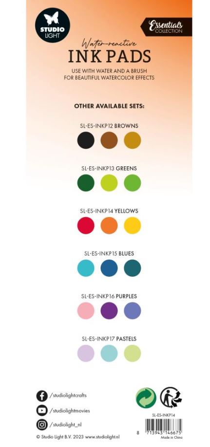 סט דיו - Studio Light Water-Reactive Ink Pads - Yellows
