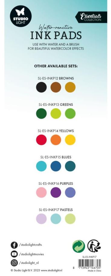 סט דיו - Studio Light Water-Reactive Ink Pads - Pastels