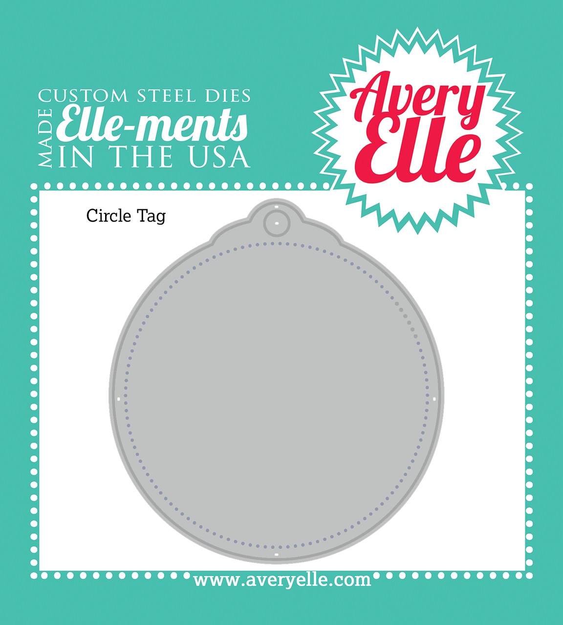 סט תבניות חיתוך - Die: Circle Tag Elle-ments