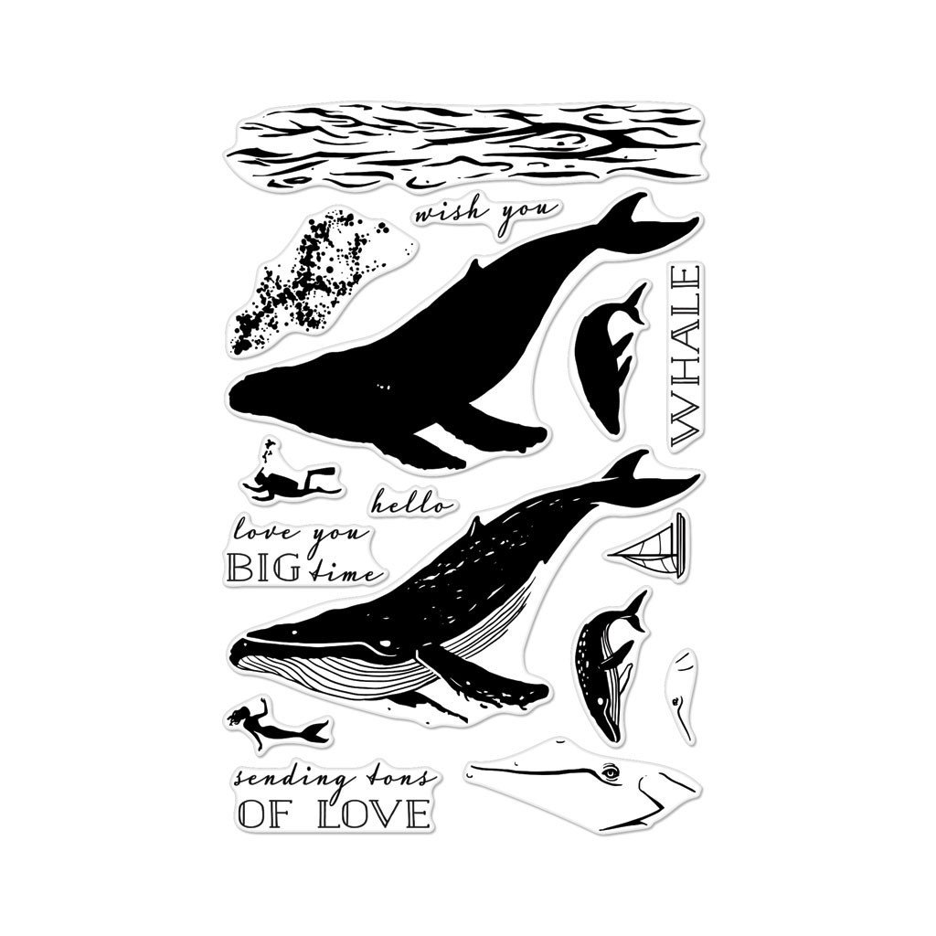 סט חותמות סיליקון - COLOR LAYERING BLUE WHALE