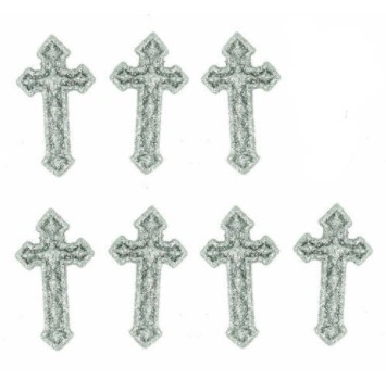 כפתורים - Silver Glitter Crosses