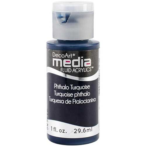 DecoArt Media Fluid Acrylic Paint - Phthalo Turquoise