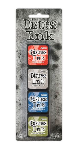 מארז דיו דיסטרס Tim Holtz Distress Mini Ink Pads 4/Pkg - Kit 5