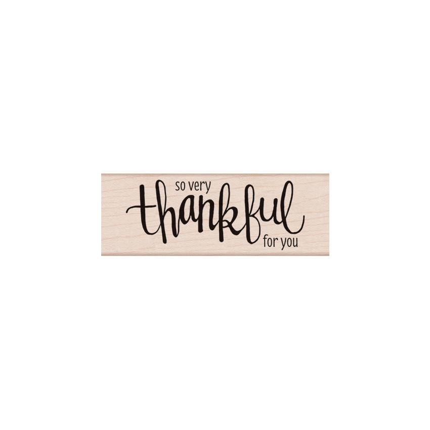 חותמת עץ- THANKFUL