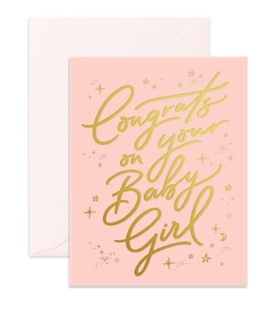 כרטיס ברכה- Congrats Baby Girl Greeting Card