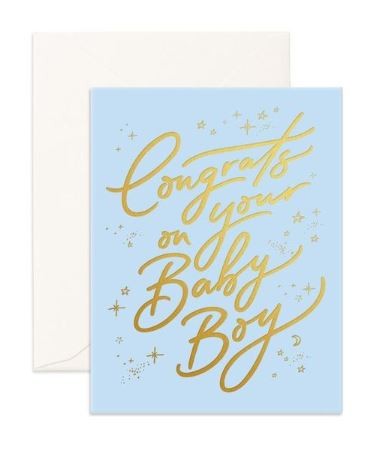כרטיס ברכה- Congrats Baby Boy Greeting Card