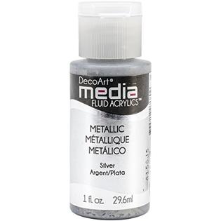 DecoArt Media Fluid Acrylic Paint Metallic - Silver