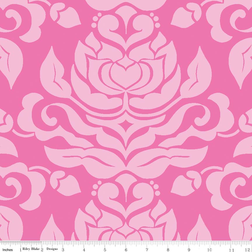 בד כותנה - C4643 - Extravaganza damask PINK