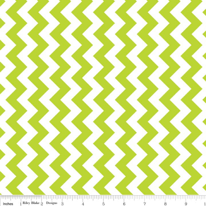 בד כותנה - C340-32 - Small Chevron Lime