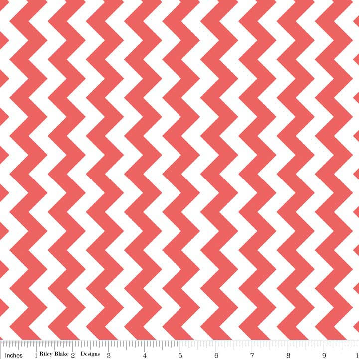 בד כותנה - C340-79 - Small Chevron in Color Rouge