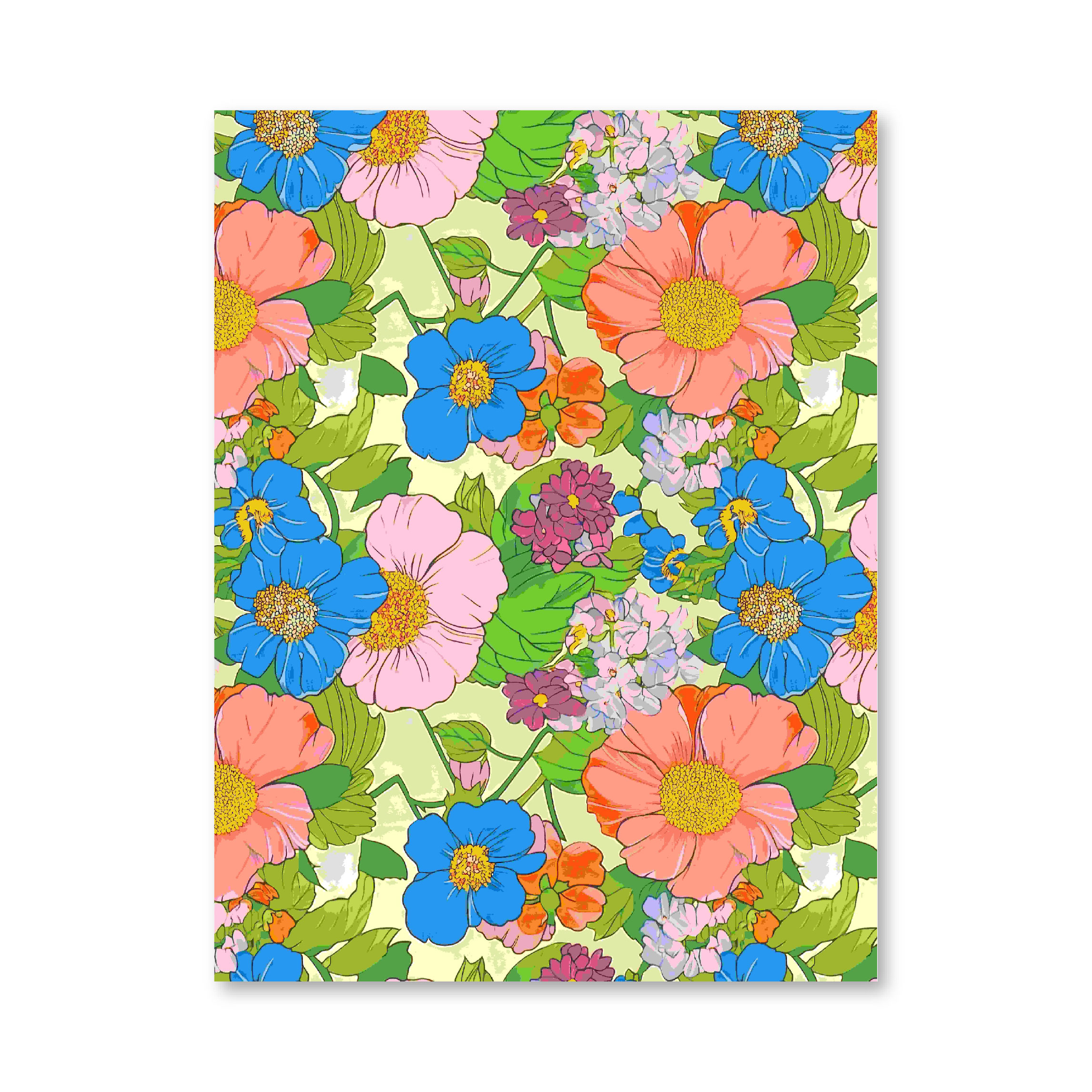 מארז דפי קארדסטוק 8" * 6" - Retro Flowers