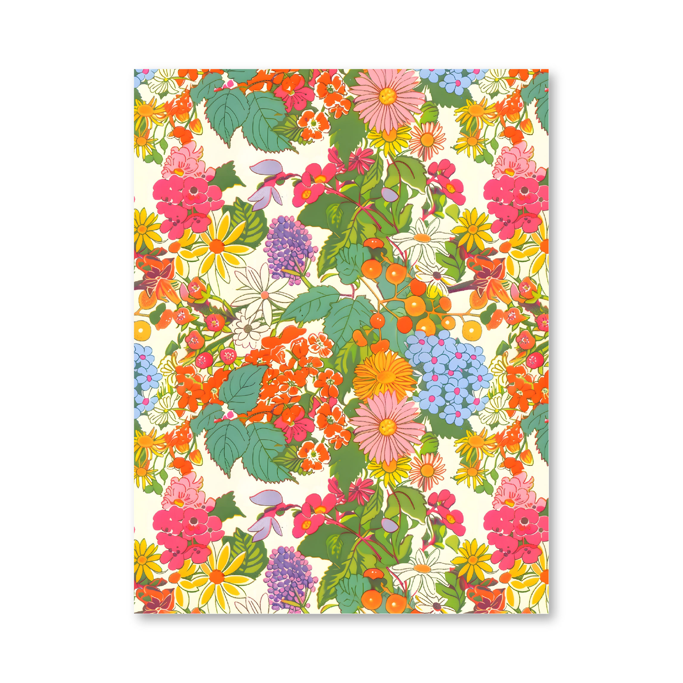 מארז דפי קארדסטוק 8" * 6" - Retro Flowers