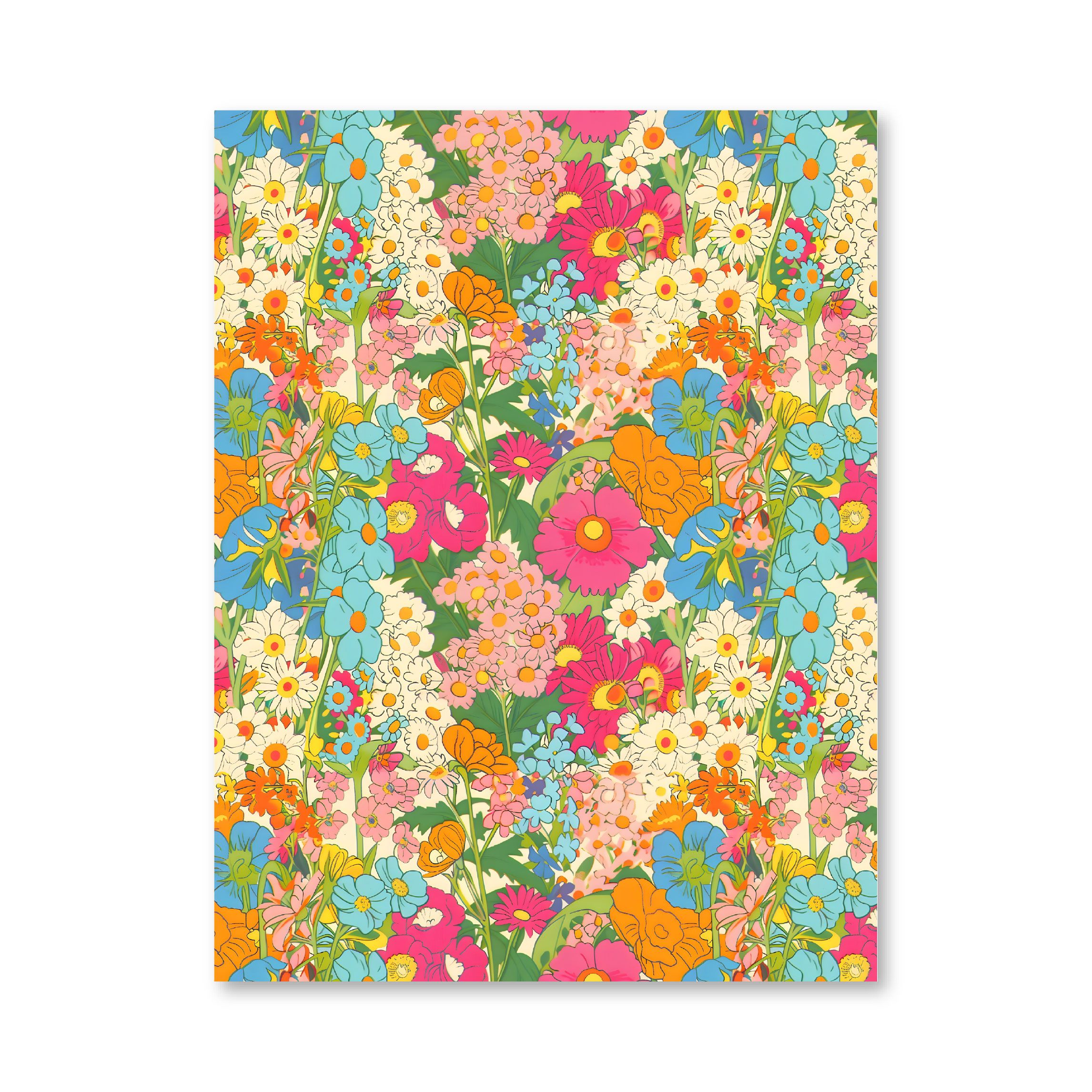מארז דפי קארדסטוק 8" * 6" - Retro Flowers