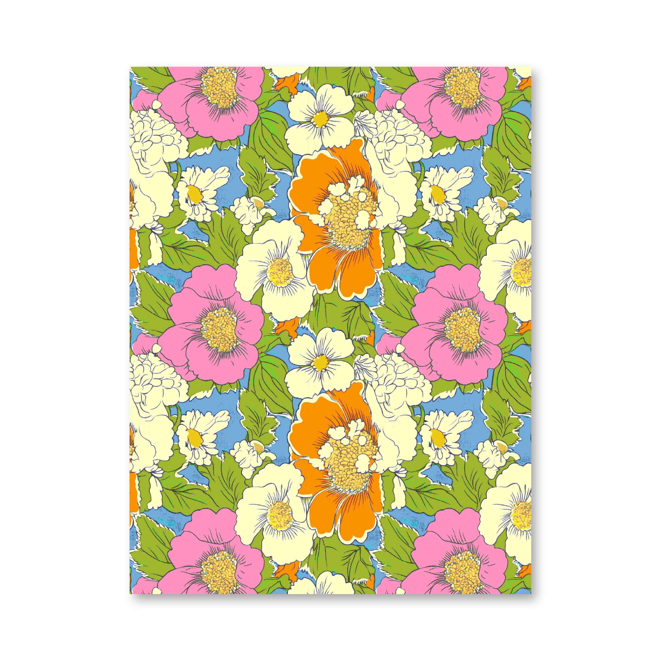 מארז דפי קארדסטוק 8" * 6" - Retro Flowers