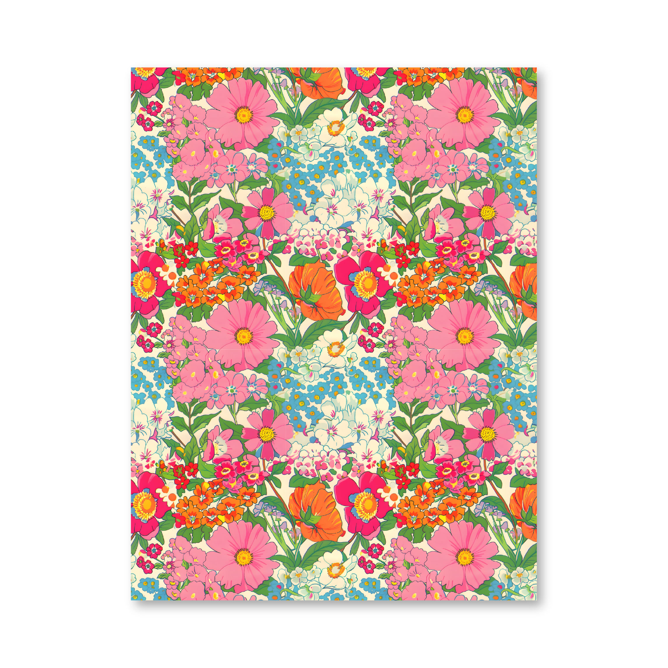 מארז דפי קארדסטוק 8" * 6" - Retro Flowers