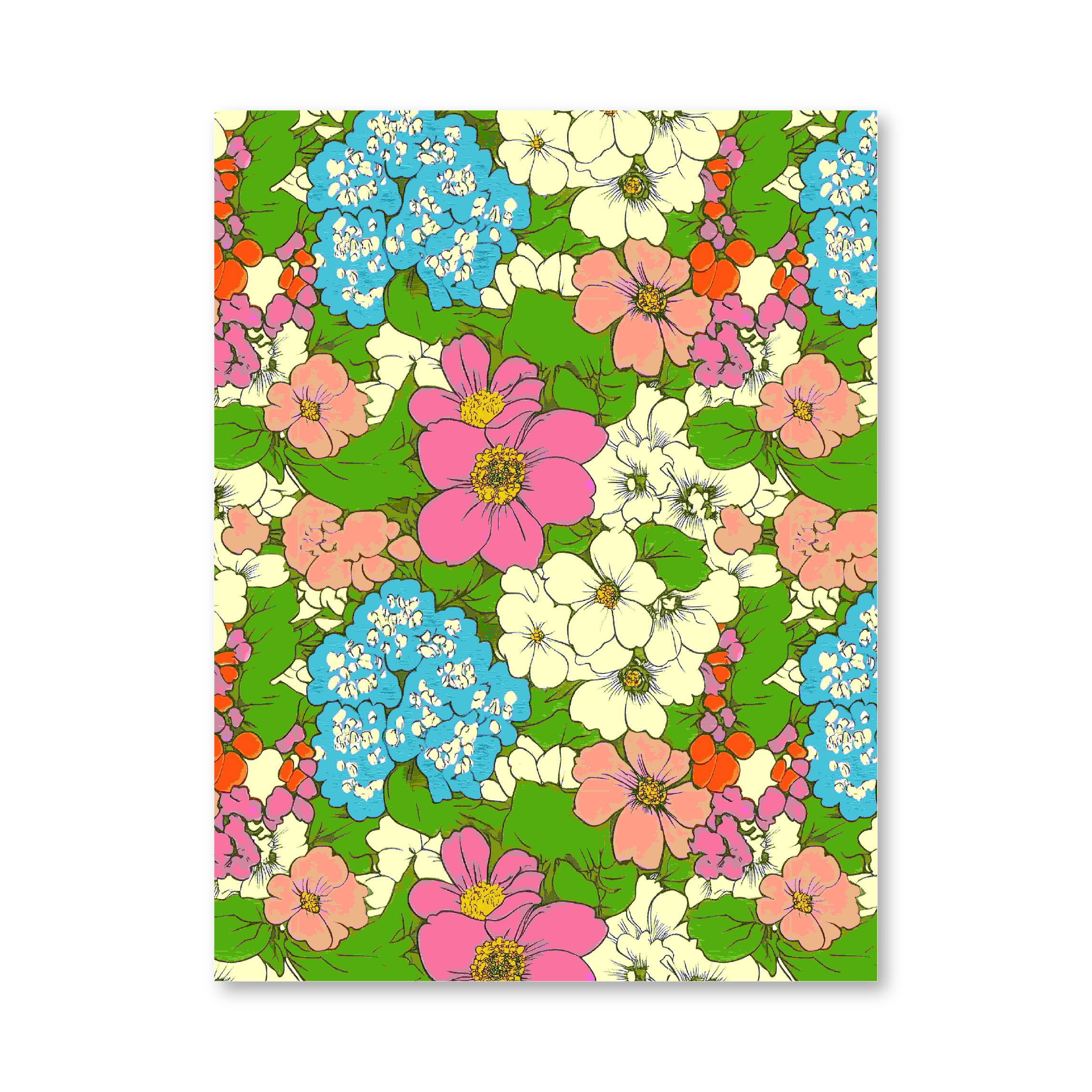 מארז דפי קארדסטוק 8" * 6" - Retro Flowers