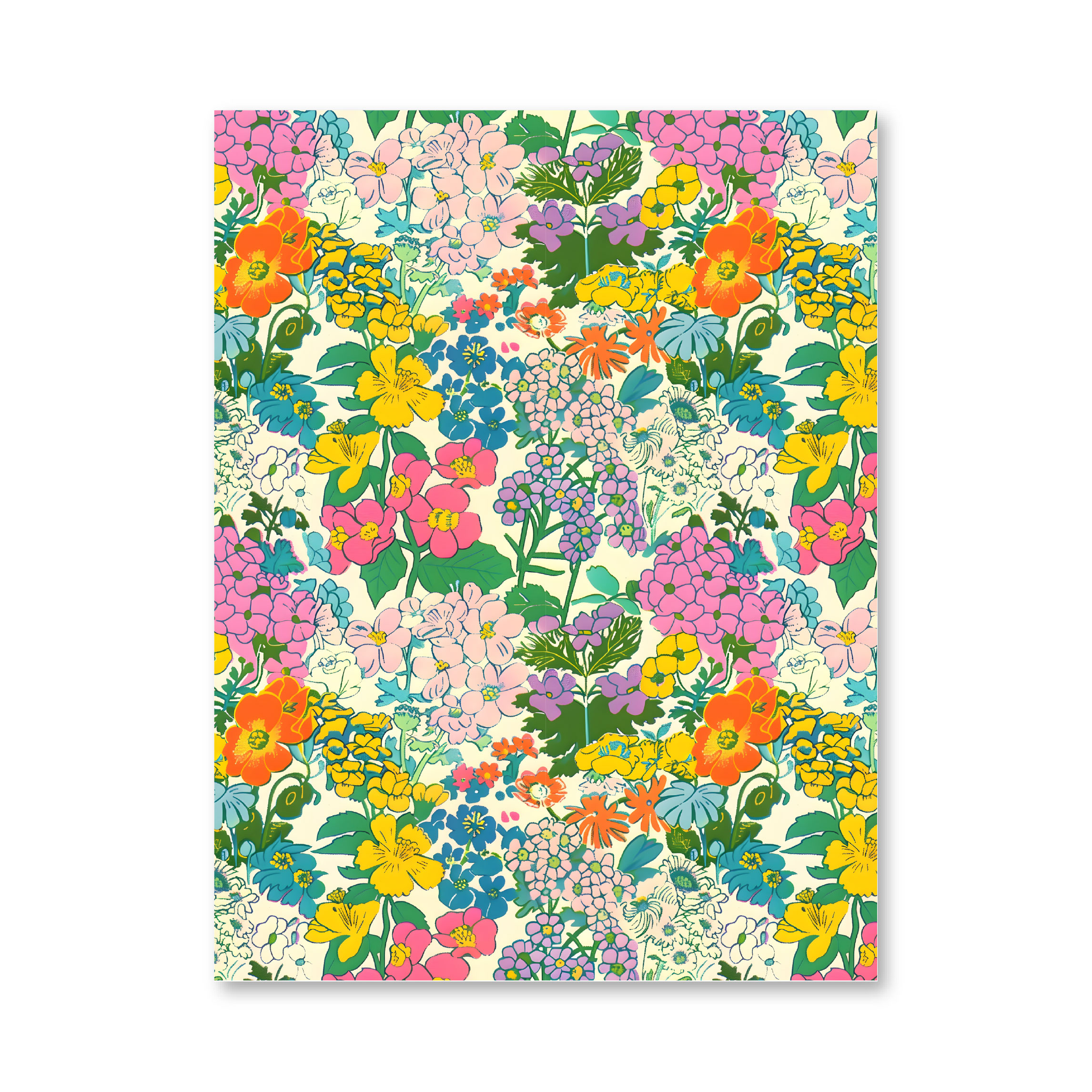 מארז דפי קארדסטוק 8" * 6" - Retro Flowers