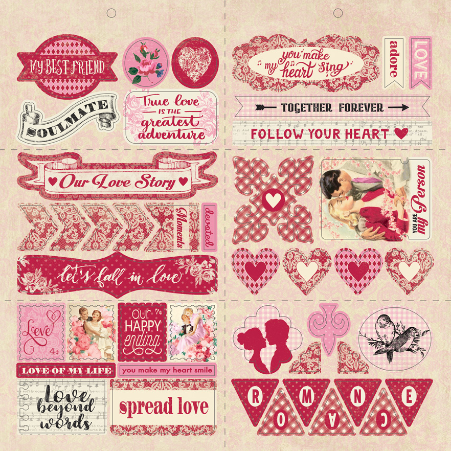 חיתוכי קארדסטוק - Romance Elements - Cardstock Die Cut