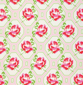 בד כותנה- Tanya Whelan -Sugar Hill- Rose Trellis - Pink