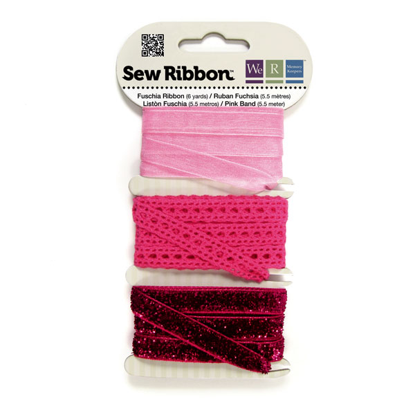 מארז סרטי בד - Sew Ribbon - Ribbon Set Fuschia