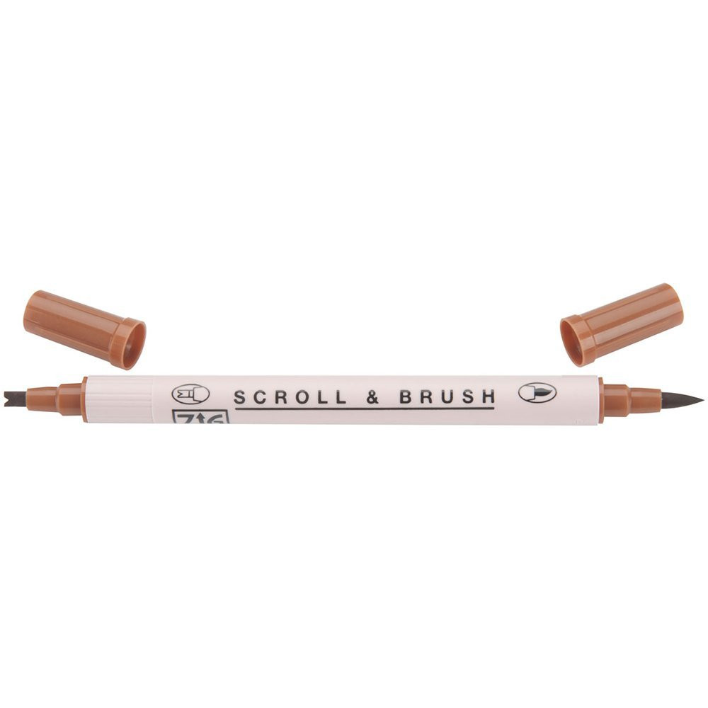 Zig Scroll &amp; Brush Marker - Pure Brown 060