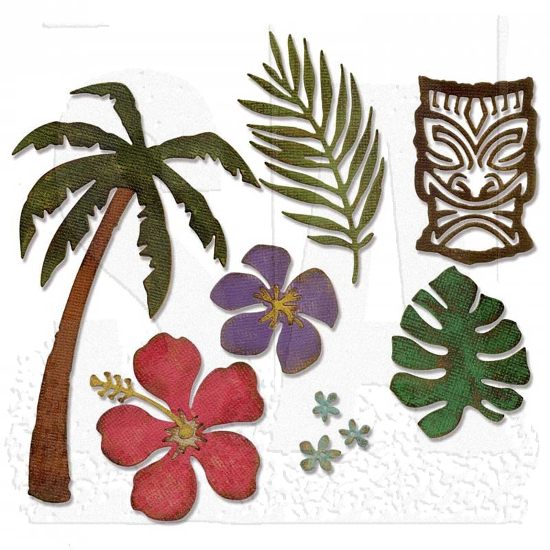 סט תבניות חיתוך - Thinlits Die Set - Tropical by Tim Holtz