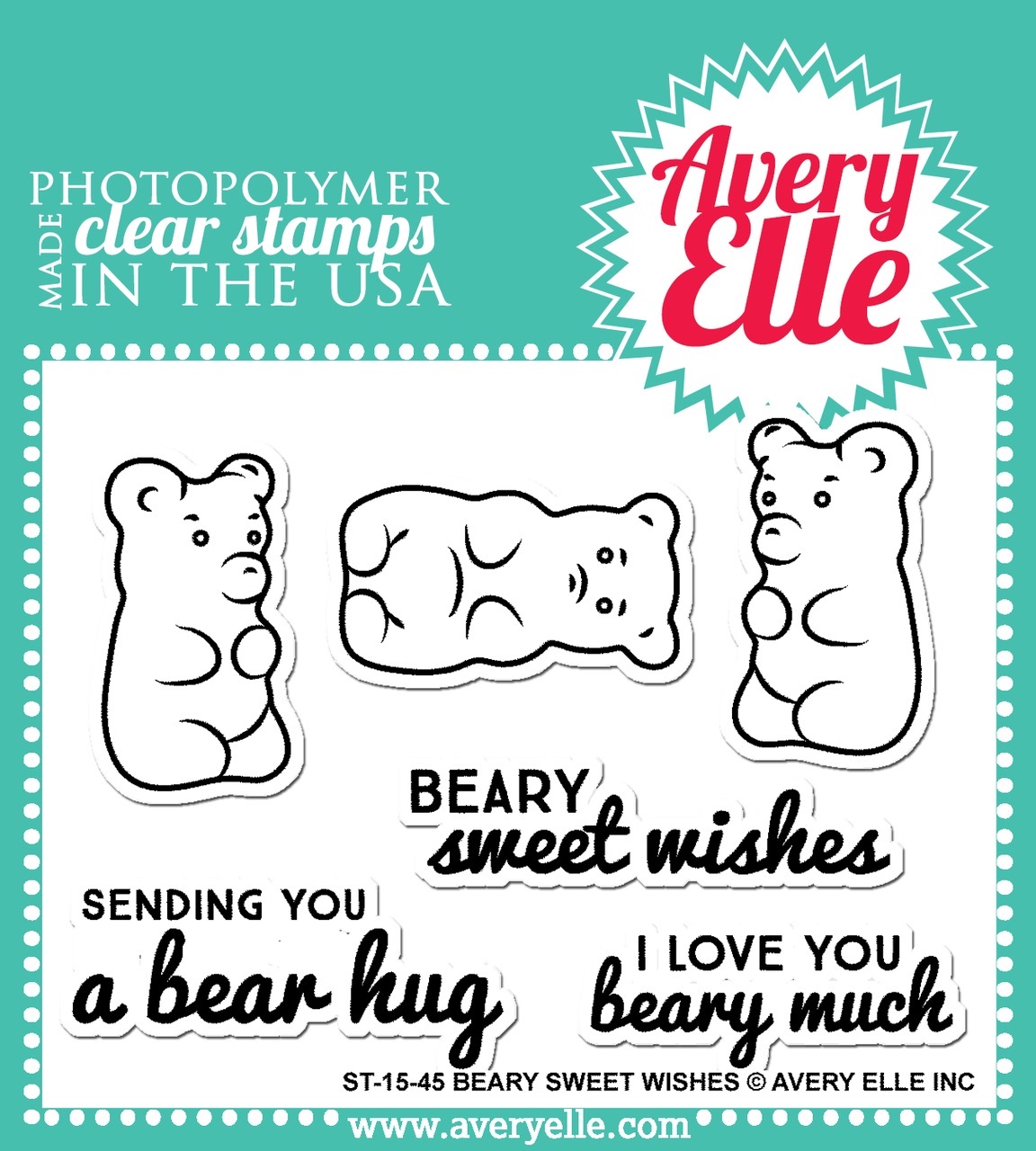 חותמות סיליקון - Beary Sweet Wishes clear stamps