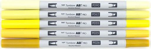 מארז 5 טושים אלכוהוליים - גווני צהוב - 56967 Tombow