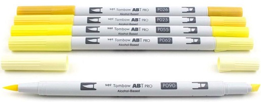 מארז 5 טושים אלכוהוליים - גווני צהוב - 56967 Tombow